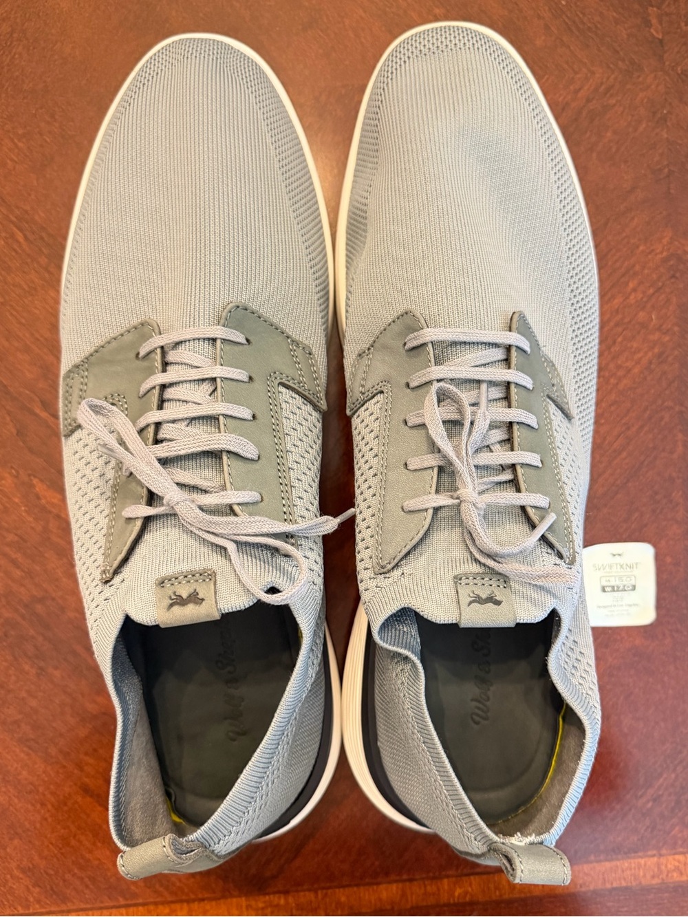 Wolf & Shepherd Swiftknit Plain Toe Derby Men’s Shoes Light Gray Size 14